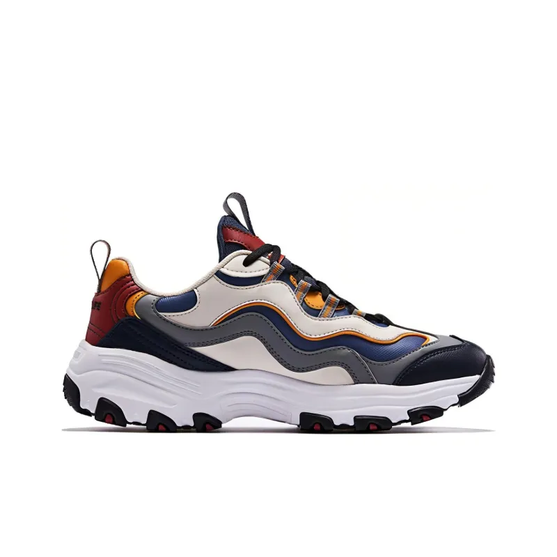 QIAODAN Shock Absorbers With Slip Resistant And Abrasion Resistant Properties Low Top Chunky Sneakers Men's Blue White-1