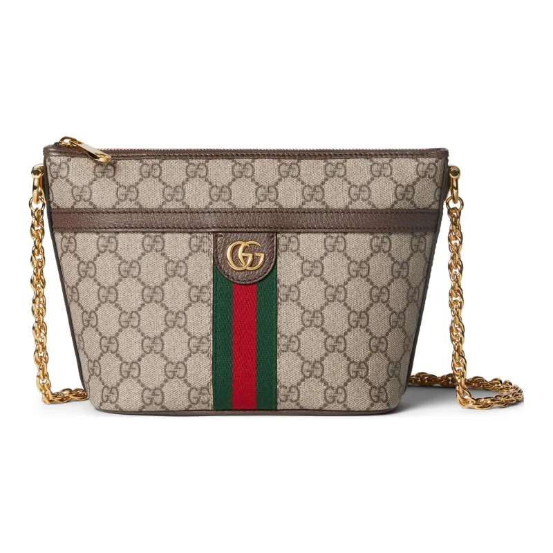 GUCCI Ophidia Canvas With Leather Canvas Bag Crossbody Bag Shoulder Bag Mini Women's Beige & Ebony-0