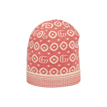 GUCCI Cotton Jacquard Fabric Beanies Kids' Pink