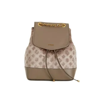 GUESS Artificial Leather Velvet Velvet Fabric Backpack Women's Taupe