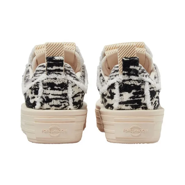 FORESHADOW 'Double-Uni'2.0 Height Increasing Low-Top Salty Cream Skateboard Shoes Unisex Black White-4