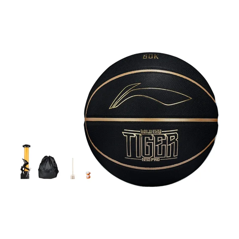 LiNing PU Basketball Black Gold Size 7 Match Unisex-1