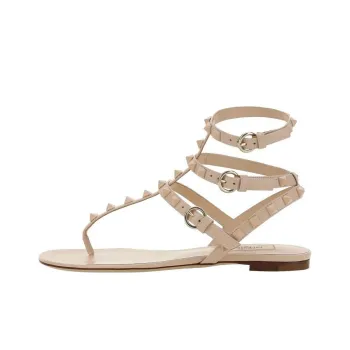 Valentino ROCKSTUD Roman Sandals Women's Beige