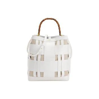GUESS Genuine Leather Hobo Bag One Shoulder Handbags Women's White