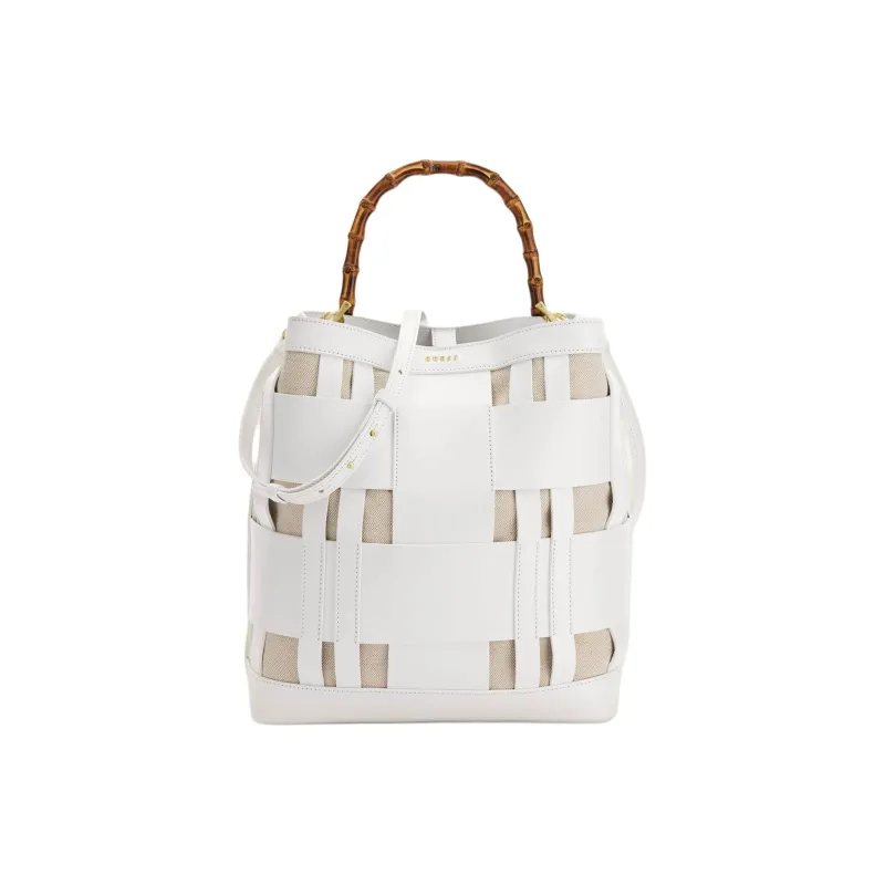 GUESS Genuine Leather Hobo Bag One Shoulder Handbags Women's White-0