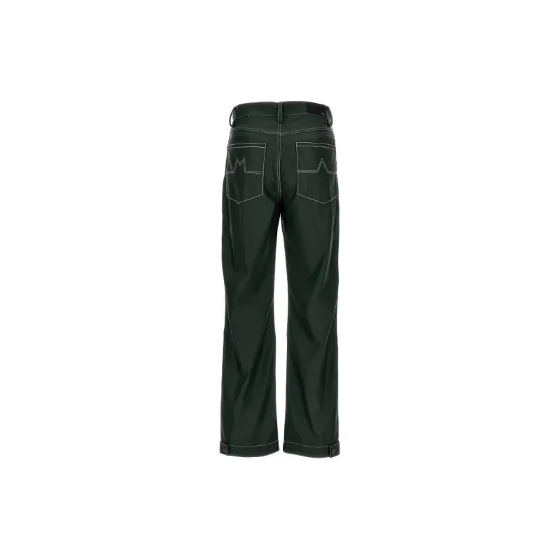 AMIRI Logo Embroidered Leather Trousers-1