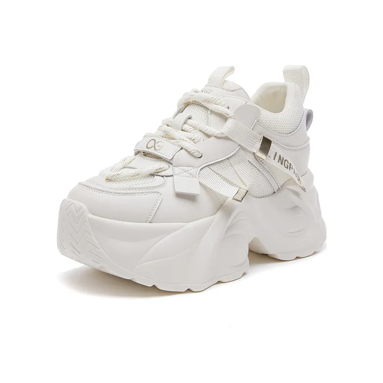 LINGPAO Lightweight Height Increasing Low-Top Chunky Sneakers Women's-7
