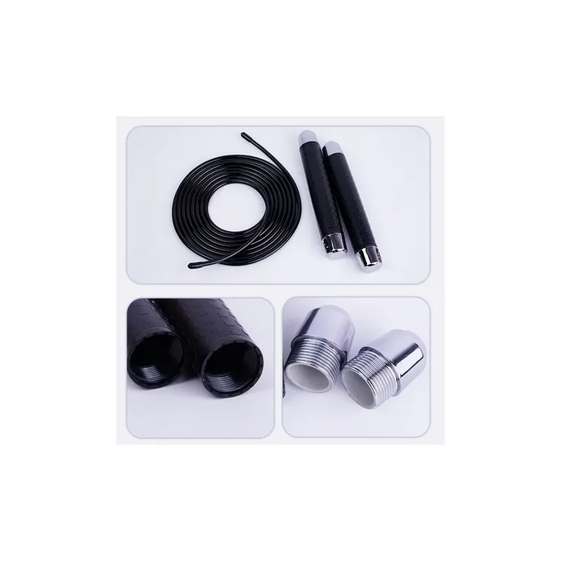 ZINGIS Fitness Training Non Countable Jump Ropes Adults PU Cord 2.85m Black-6
