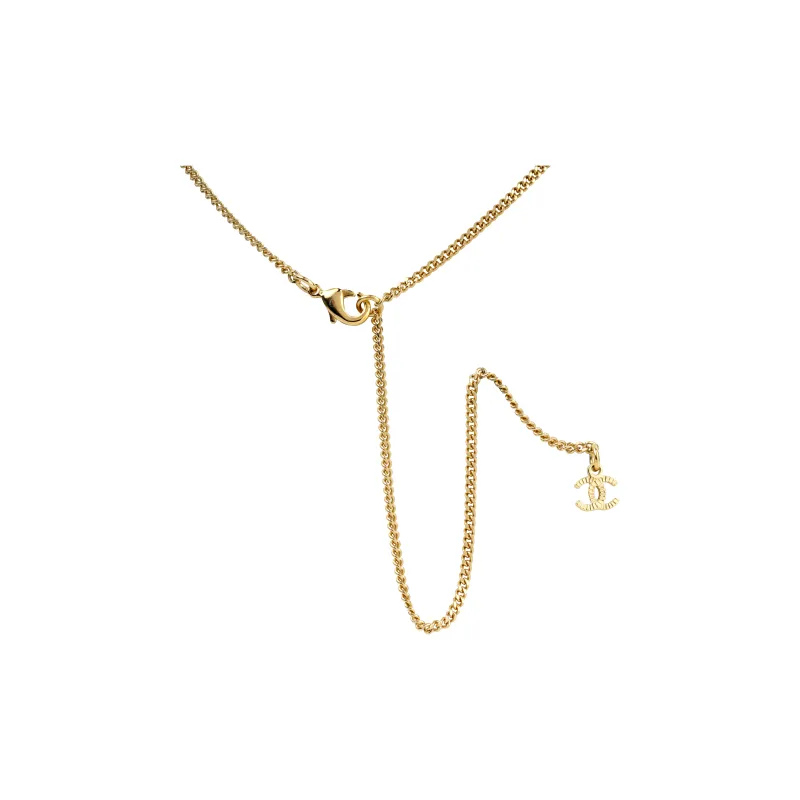 CHANEL Metal Necklaces Women's Yellow-3