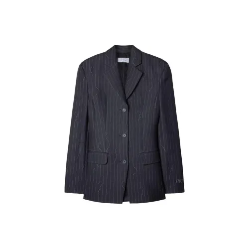 OFF-WHITE Pinstripe-pattern Virgin Wool-blend Blazer