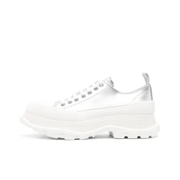 Alexander McQueen Low Top Platform Shoes Men's Silver
