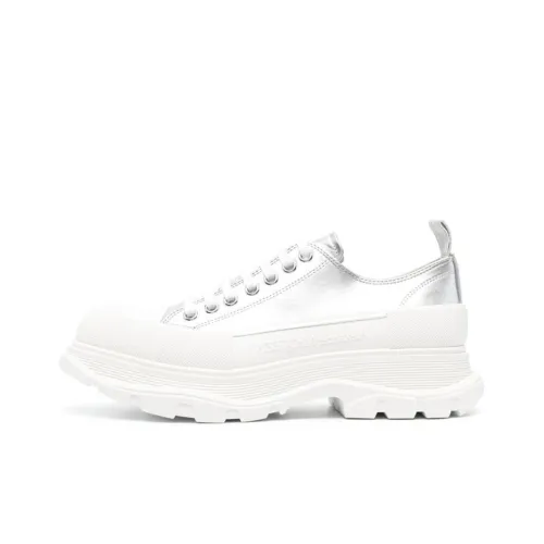 Alexander McQueen Low Top Platform Shoes Men's Silver