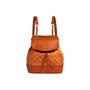 GUESS Velvet Artificial Leather Backpack Women's Brown