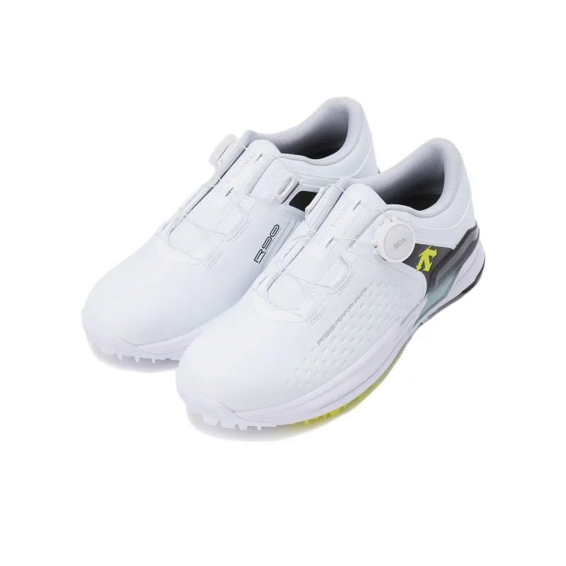 DESCENTE Cushioning Abrasion Resistant Balance Low Top Golf Shoes Unisex White Black Yellow-2