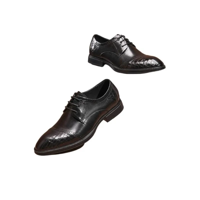 AOKANG Dress Shoes Men Low Top Black-2