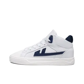 Warrior Lightweight High Top Skateboard Shoes Unisex White Dark Blue