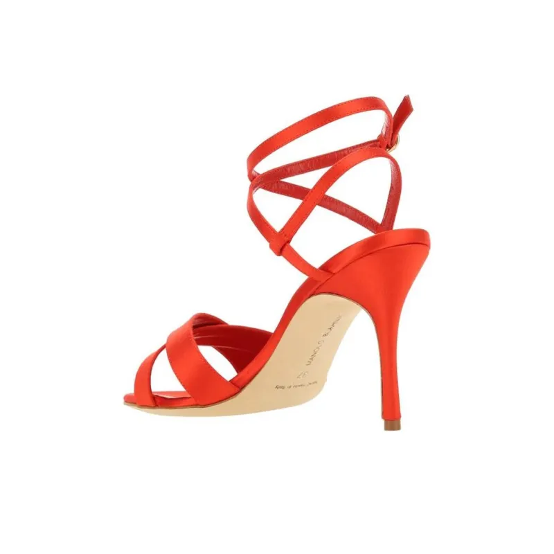 MANOLO BLAHNIK Strap Sandals 8cm Women's Red-3