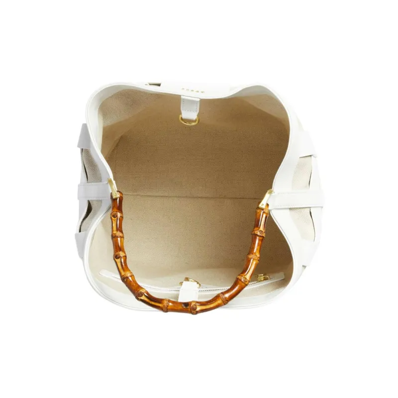 GUESS Genuine Leather Hobo Bag One Shoulder Handbags Women's White-2