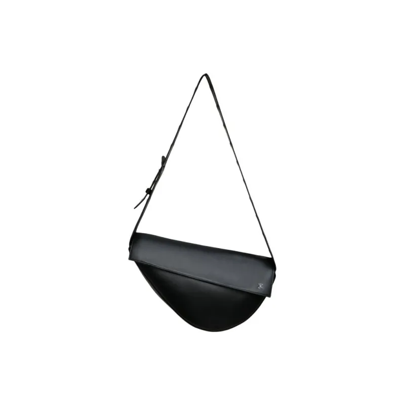 STAR TOWN Cow Leather Portable Crossbody Bag, Shoulder Bag Medium Size Unisex Classic Black-3