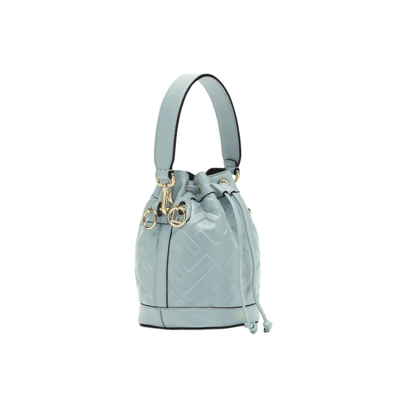 FENDI Mon Tresor Calfskin Bucket Bag, Handbag, Shoulder Bag, Crossbody Bag Trumpets Women's Light Blue-1