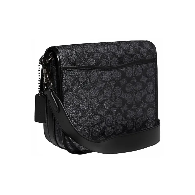 COACH Frankie Artificial Leather Shoulder Bag, Crossbody Bag Trumpets Men's Black-1
