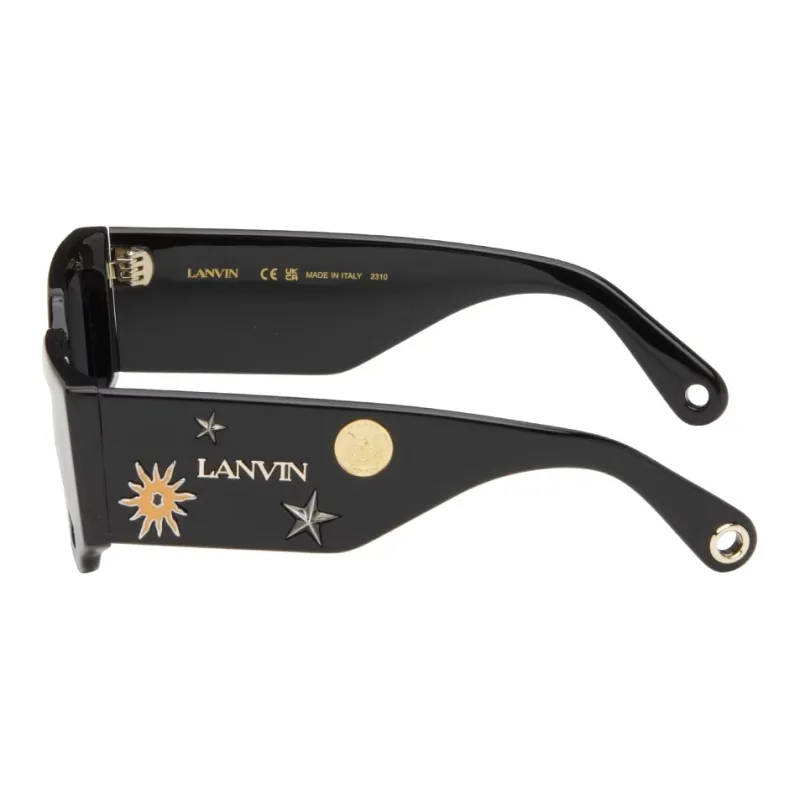 Lanvin Acetate Rectangular Sunglasses Men's Black-2