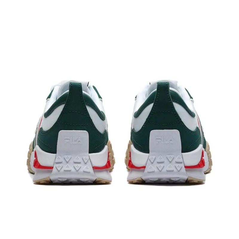 FILA Brick Cushioning Anti Slip And Wear Resistant Support Lightweight Rebound Low Top Casual Shoes Men's White Green-4