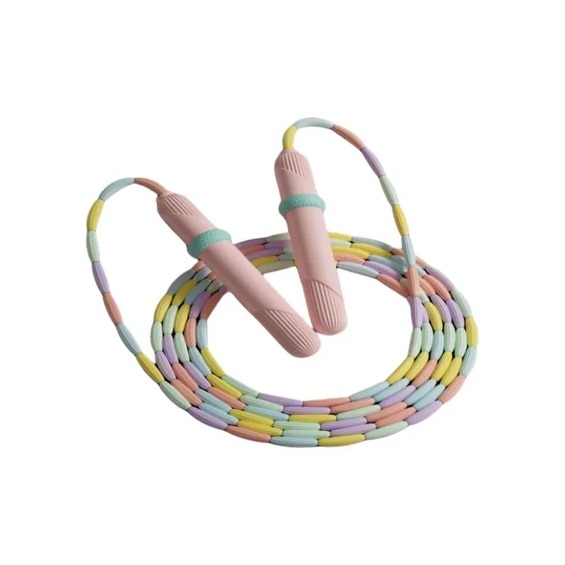 Umay Fitness Training Non Countable Jump Ropes Kids Bamboo Rope Soft Vinyl Controller 2.8m-4