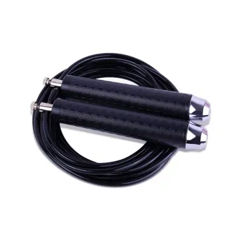 ZINGIS Fitness Training Non Countable Jump Ropes Adults PU Cord 2.85m Black