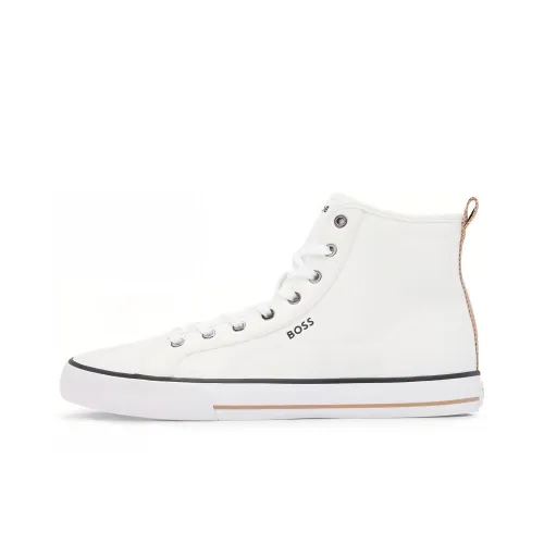 HUGO BOSS Canvas Shoes Men High-Top White