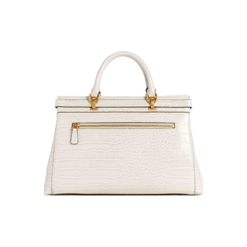 GUESS Crocodile Embossed Artificial Leather Shoulder Bag Crossbody Bag Handbag Women's White-2