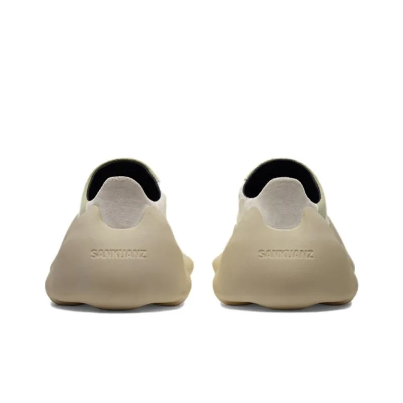 SANKUANZ Bumpy Cushioning Wear-Resistant Low-Top Chunky Sneakers Unisex Beige Gray-3