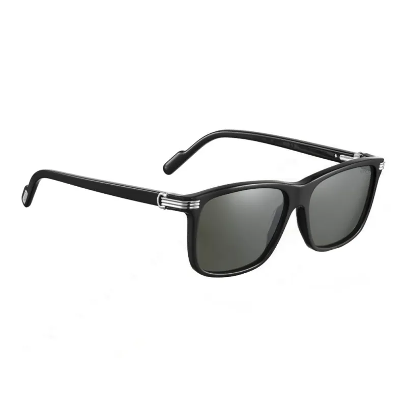 CARTIER Plate And Metal Irregular Shape Sunglasses Unisex Black-2