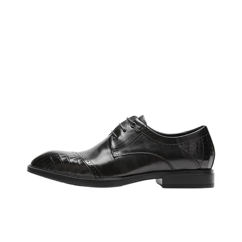AOKANG Dress Shoes Men Low Top Black-0