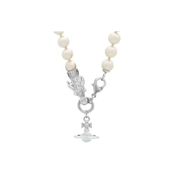 Vivienne Westwood Pearl Necklaces Unisex Silver