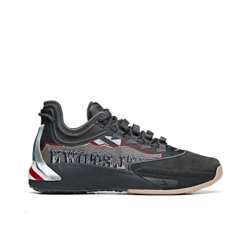 Anta GH1 Cushioned Slip Resistant Low Top Basketball Shoes Men's Black-1