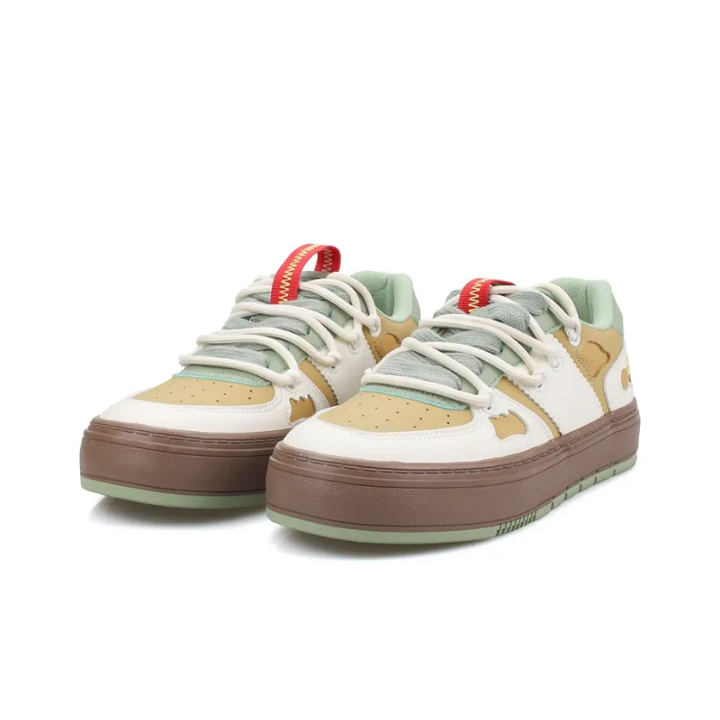B10CROWN Cushioning Wear Resistant Low Top Skateboard Shoes Women's Latte-3
