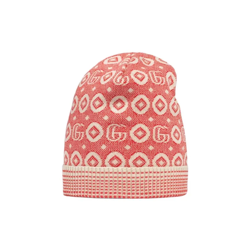 GUCCI Cotton Jacquard Fabric Beanies Kids' Pink-2