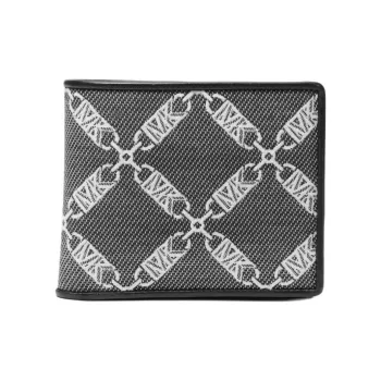 MICHAEL KORS Hudson Fabric Wallet Men's Black & White