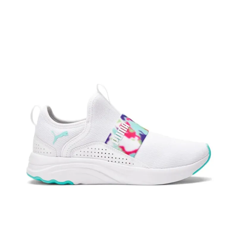 PUMA Softride Sophia Slip On Cushioning Wear-Resistant Low-Top Running Shoes Women's White-1