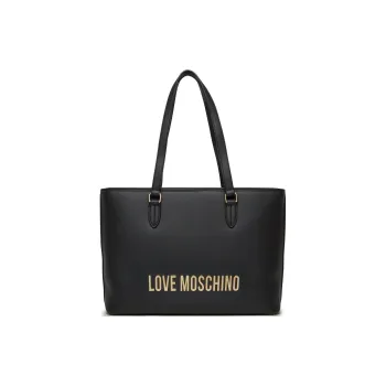 LOVE MOSCHINO Polyurethane Tote Bag, Shopping Bag, Shoulder Bag, Handbag Women's Black