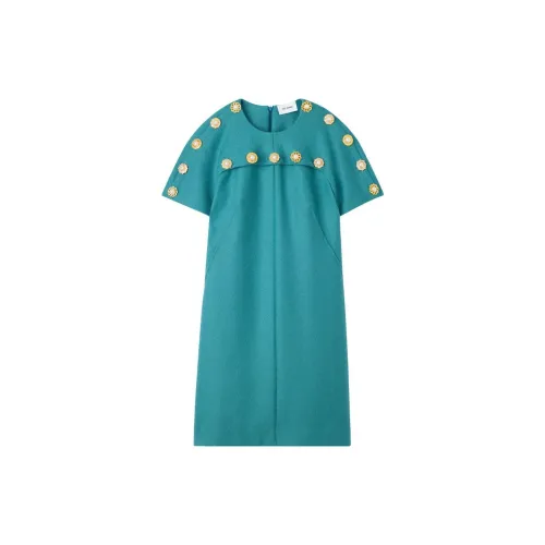 St. John Button-embellished Wool Minidress