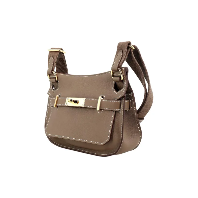HERMES Jypsiere Swift Calfskin Shoulder Bag Crossbody Bag Mini Women's Elephant Gray-2
