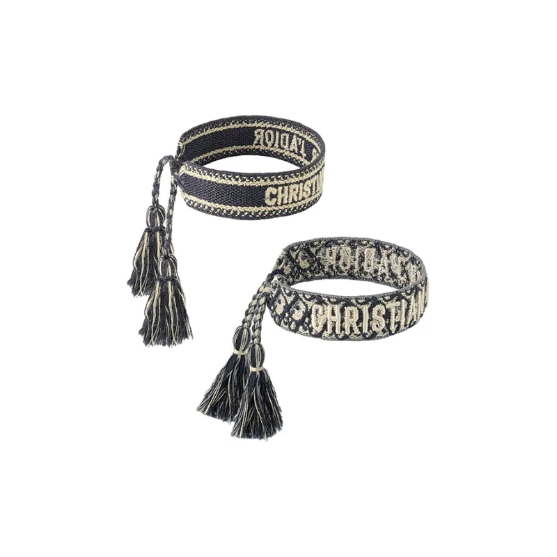 DIOR 100% Cotton Woven Wristbands Unisex-1