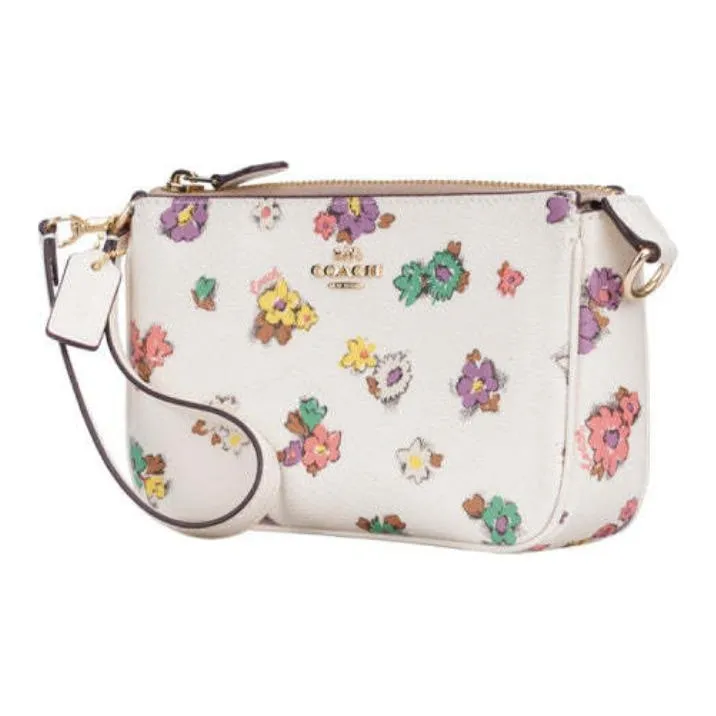 COACH Nolita Refined Pebbled Leather Pochette, Shoulder Bag, Wrist Bag, Clutch Small Size Women's White-3