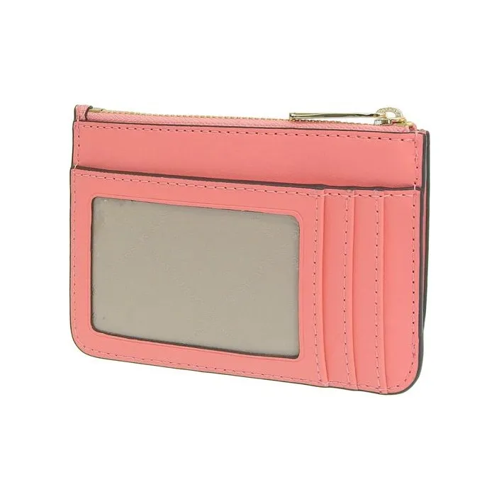 MICHAEL KORS Jet Set Travel Coated Canvas Card Holder Wallet Women's Grapefruit Red-2
