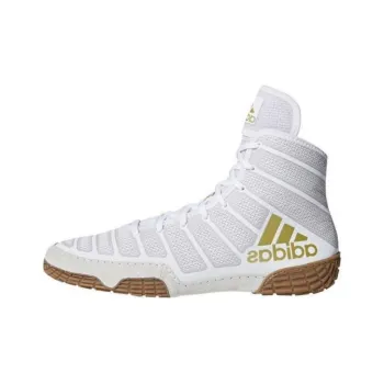 Adidas Adizero Varner Cushioning Wear-Resistant High-Top Training Shoes Men's White Gold