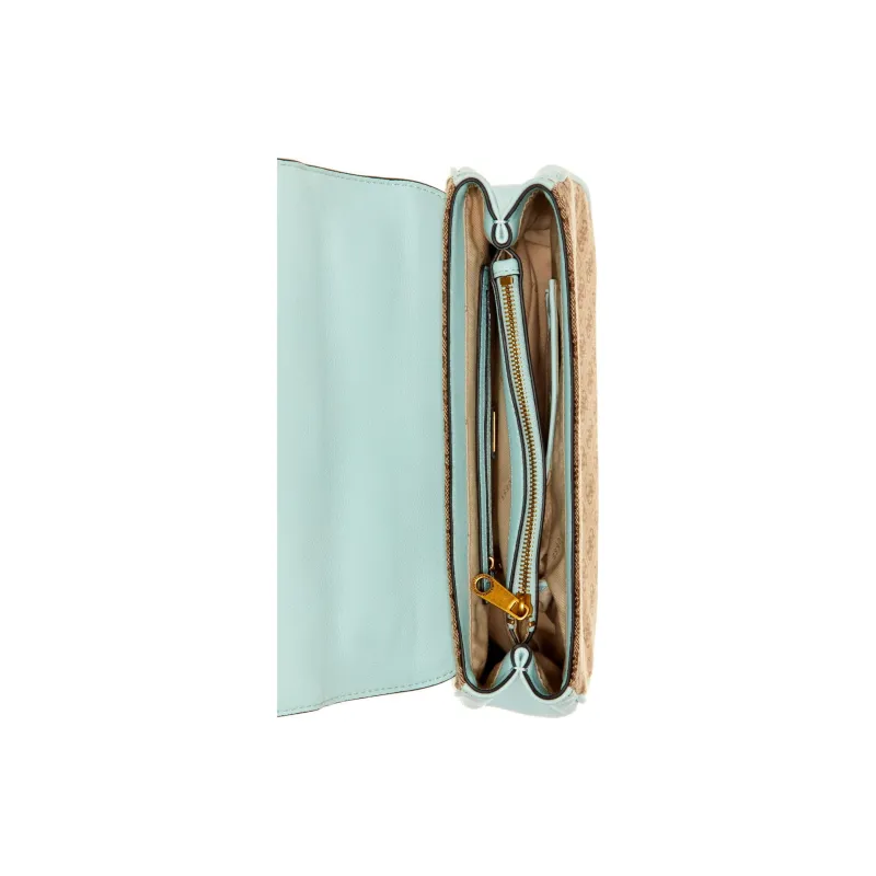 GUESS Artificial Leather One Shoulder Handbag Crossbody Bag Women's Coffee Blend Light Blue-3