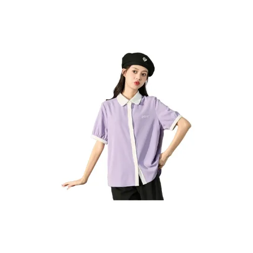 Tonlion Shirts Women's Gray Purple