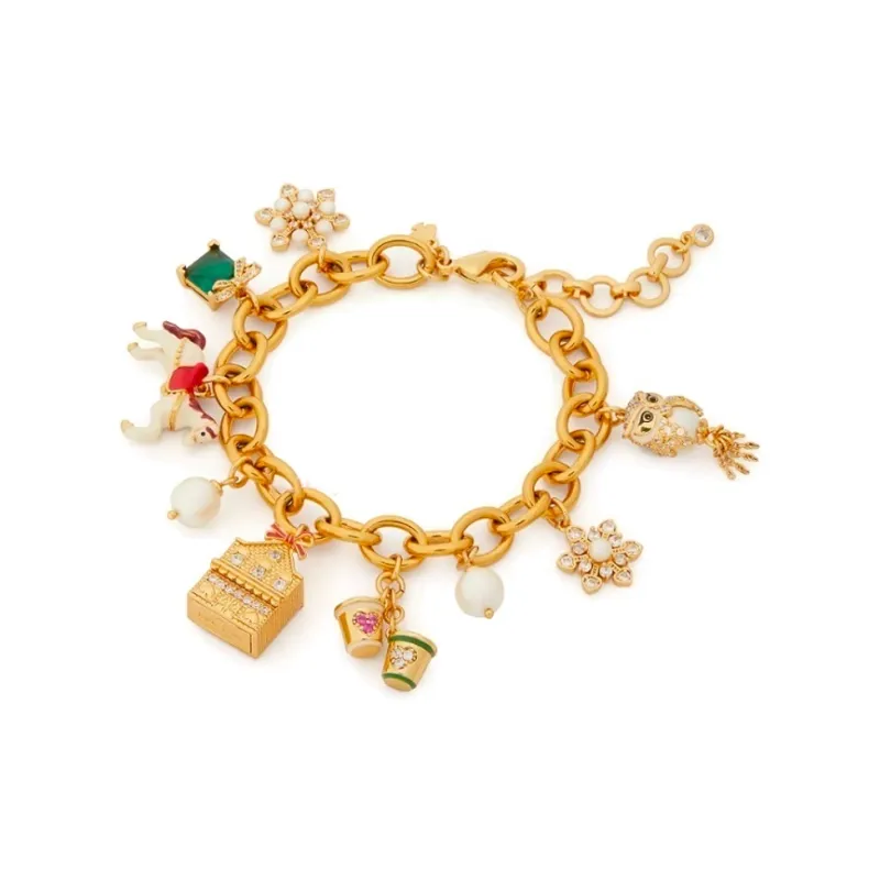 Kate Spade Zinc, Resin Pearl, Glass Pearl, Enamel, Cubic Zirconia Bracelets Women's Gold-0
